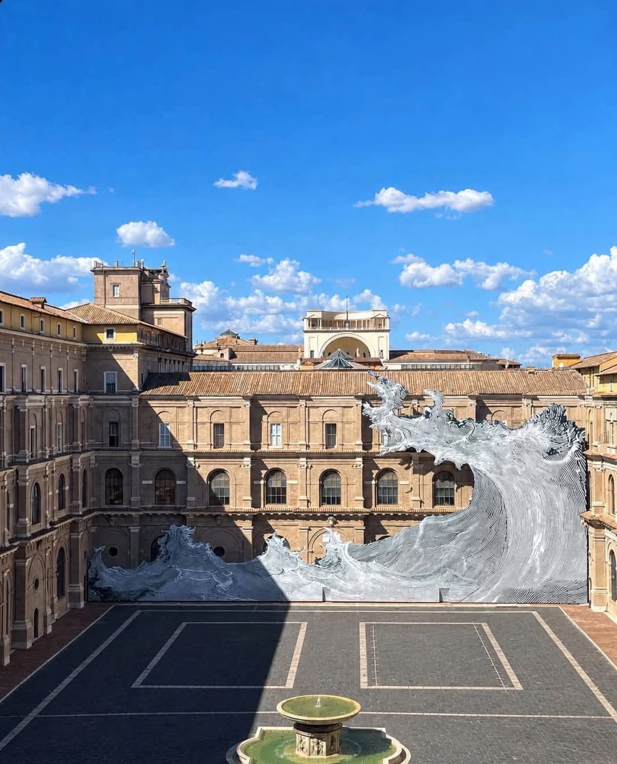 Una gigantesca onda travolge la Biblioteca Vaticana: l’installazione di JR per la mostra AQVA